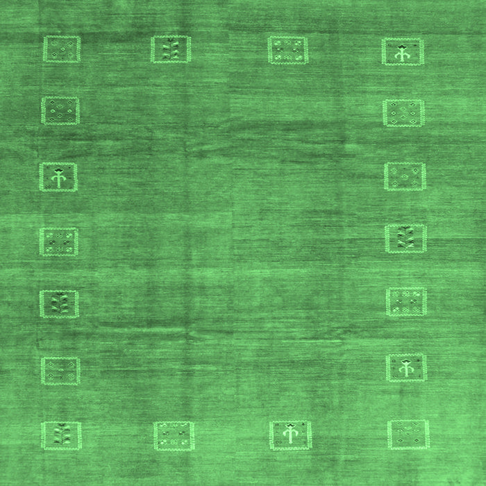 Square Abstract Emerald Green Contemporary Rug, con2034emgrn