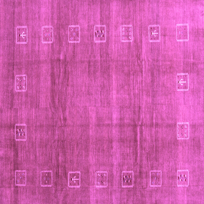 Square Abstract Purple Contemporary Rug, con2034pur