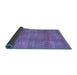 Sideview of Abstract Blue Contemporary Rug, con2034blu