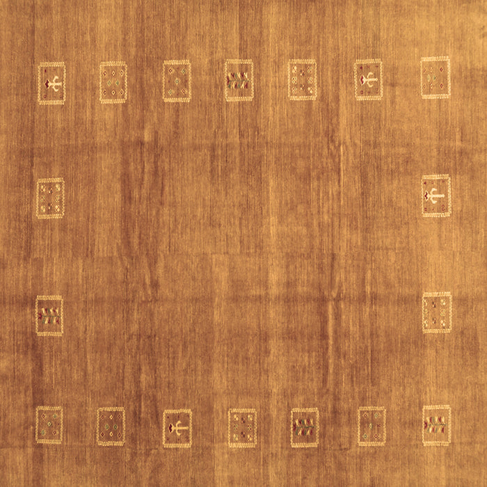 Square Abstract Brown Contemporary Rug, con2034brn