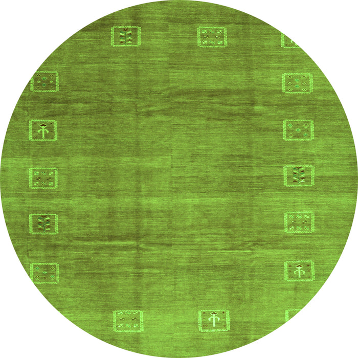 Square Abstract Green Contemporary Rug, con2034grn