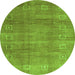 Square Abstract Green Contemporary Rug, con2034grn