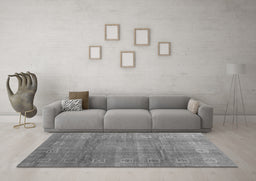 Machine Washable Abstract Gray Contemporary Rug in a Living Room,, wshcon2034gry