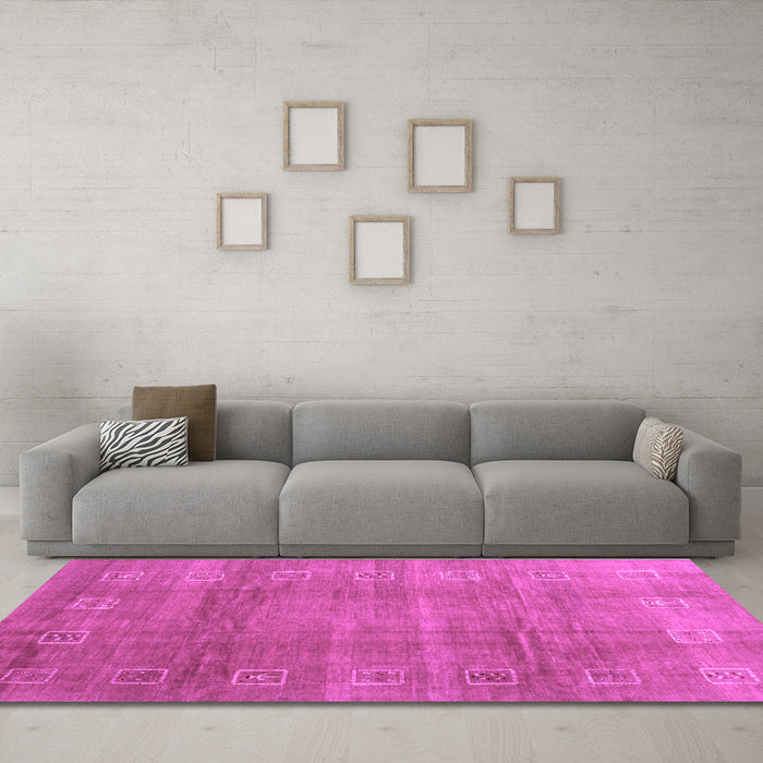 Machine Washable Abstract Purple Contemporary Area Rugs in a Living Room, wshcon2034pur