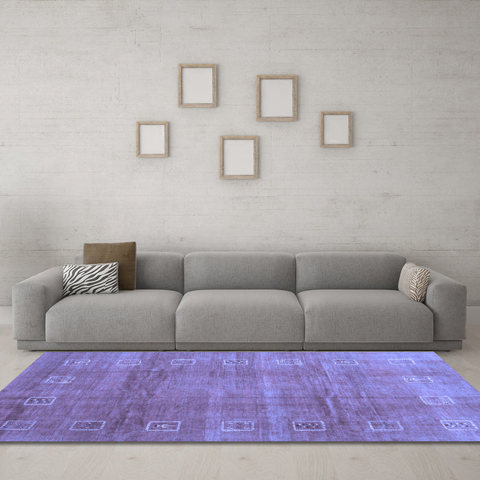 Machine Washable Abstract Blue Contemporary Rug in a Living Room, wshcon2034blu