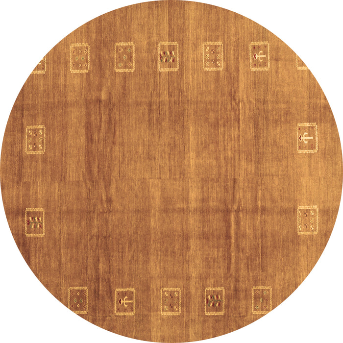 Round Machine Washable Abstract Brown Contemporary Rug, wshcon2034brn