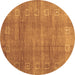 Round Abstract Brown Contemporary Rug, con2034brn