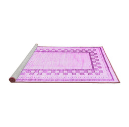 Sideview of Machine Washable Solid Purple Modern Area Rugs, wshcon2035pur