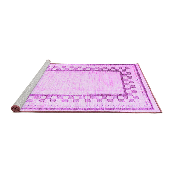 Sideview of Machine Washable Solid Purple Modern Area Rugs, wshcon2035pur