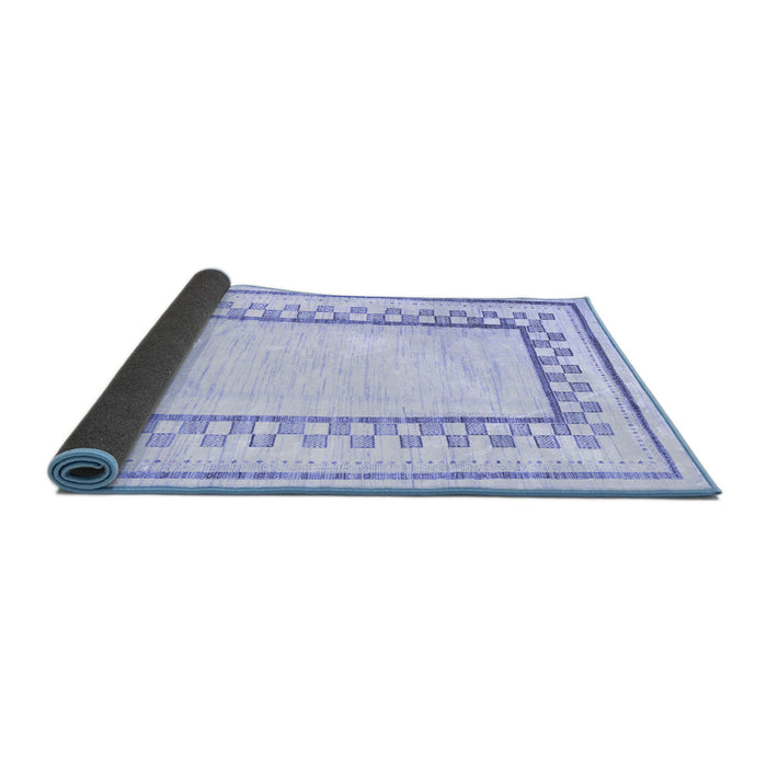 Sideview of Solid Blue Modern Rug, con2035blu