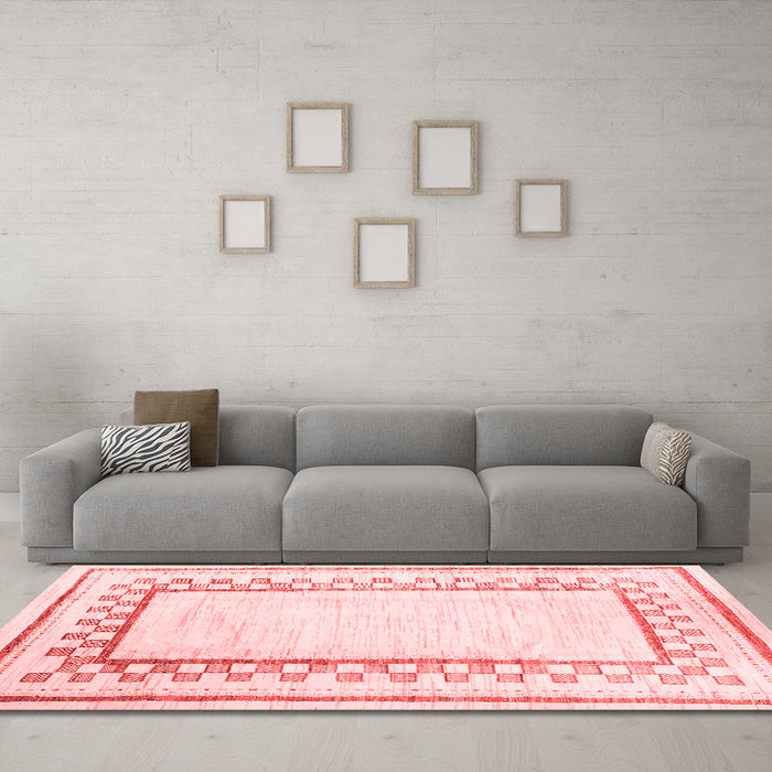 Modern Red Washable Rugs