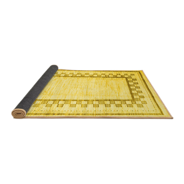 Sideview of Solid Yellow Modern Rug, con2035yw