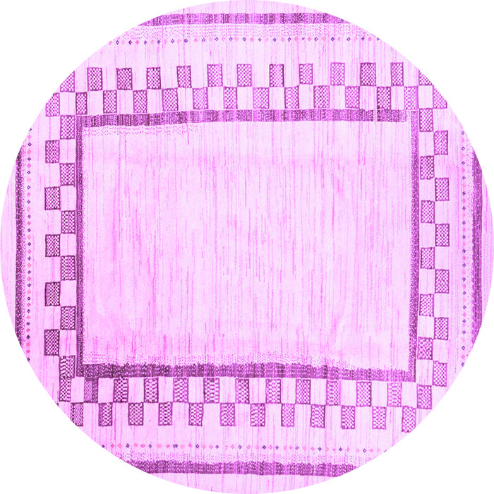 Round Solid Purple Modern Rug, con2035pur