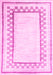 Machine Washable Solid Pink Modern Rug, wshcon2035pnk