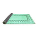 Sideview of Solid Turquoise Modern Rug, con2035turq