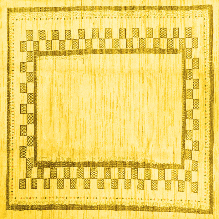 Square Solid Yellow Modern Rug, con2035yw
