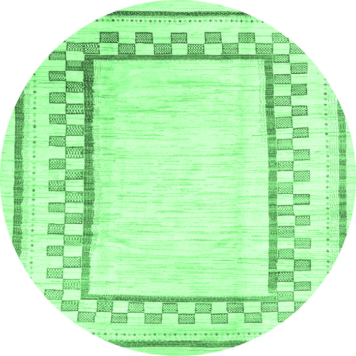 Round Solid Emerald Green Modern Rug, con2035emgrn