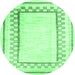 Round Solid Emerald Green Modern Rug, con2035emgrn