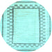 Round Solid Light Blue Modern Rug, con2035lblu