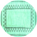 Round Solid Turquoise Modern Rug, con2035turq