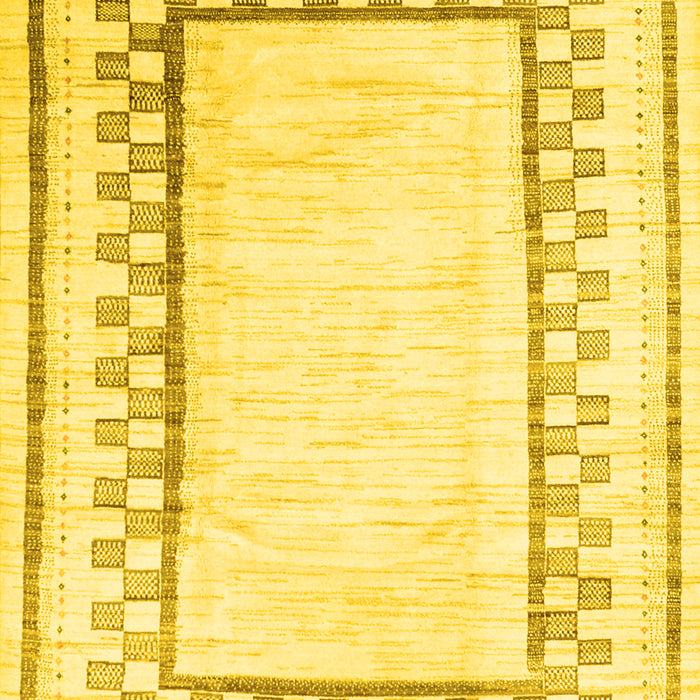 Machine Washable Solid Yellow Modern Rug, wshcon2035yw