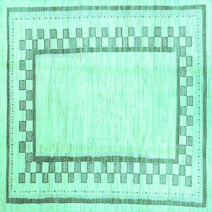Square Solid Turquoise Modern Rug, con2035turq