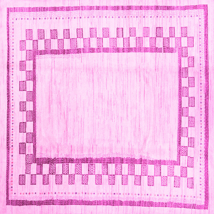 Square Machine Washable Solid Pink Modern Rug, wshcon2035pnk
