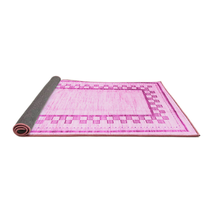Sideview of Solid Pink Modern Rug, con2035pnk