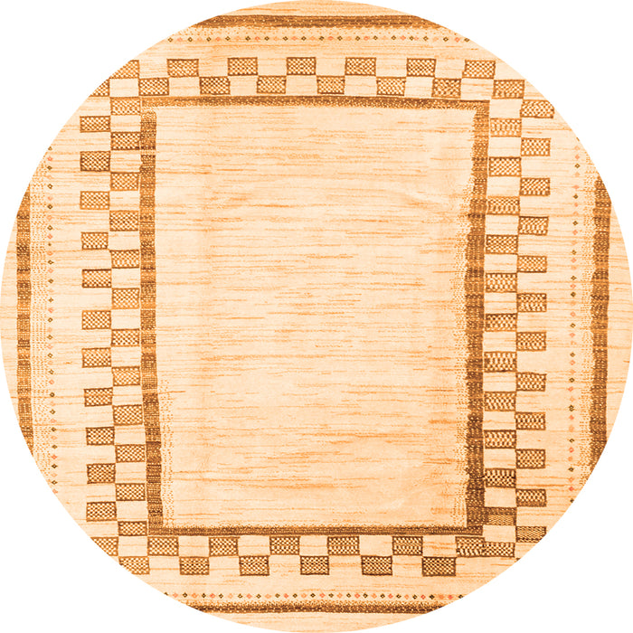 Square Solid Orange Modern Rug, con2035org