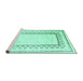 Sideview of Machine Washable Solid Turquoise Modern Area Rugs, wshcon2035turq