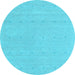 Round Abstract Light Blue Contemporary Rug, con2036lblu