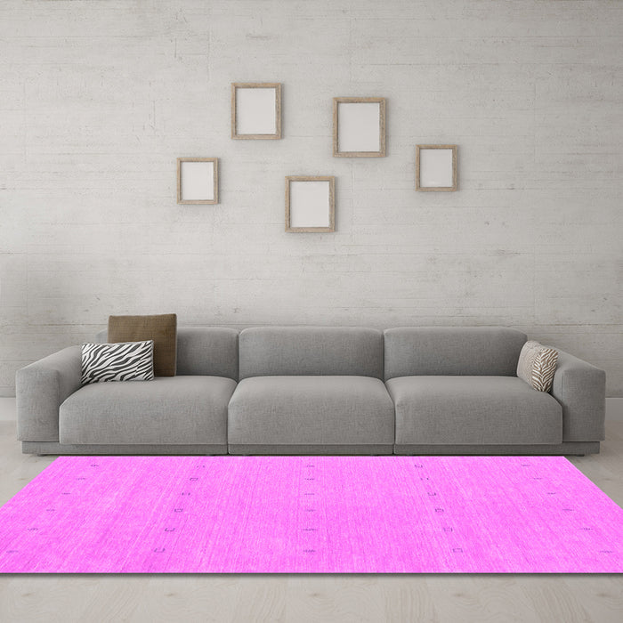Machine Washable Abstract Pink Contemporary Rug in a Living Room, wshcon2036pnk
