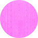 Round Machine Washable Abstract Pink Contemporary Rug, wshcon2036pnk