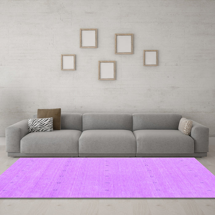 Machine Washable Abstract Purple Contemporary Area Rugs in a Living Room, wshcon2036pur
