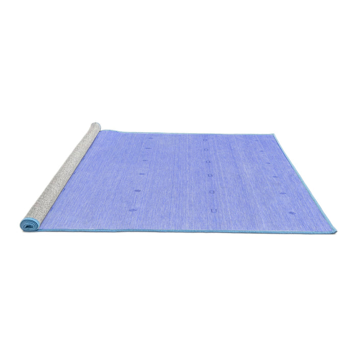 Sideview of Machine Washable Abstract Blue Contemporary Rug, wshcon2036blu