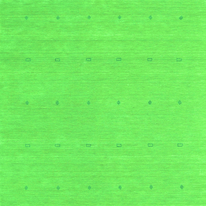 Round Machine Washable Abstract Green Contemporary Area Rugs, wshcon2036grn