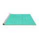 Sideview of Machine Washable Abstract Turquoise Contemporary Area Rugs, wshcon2036turq