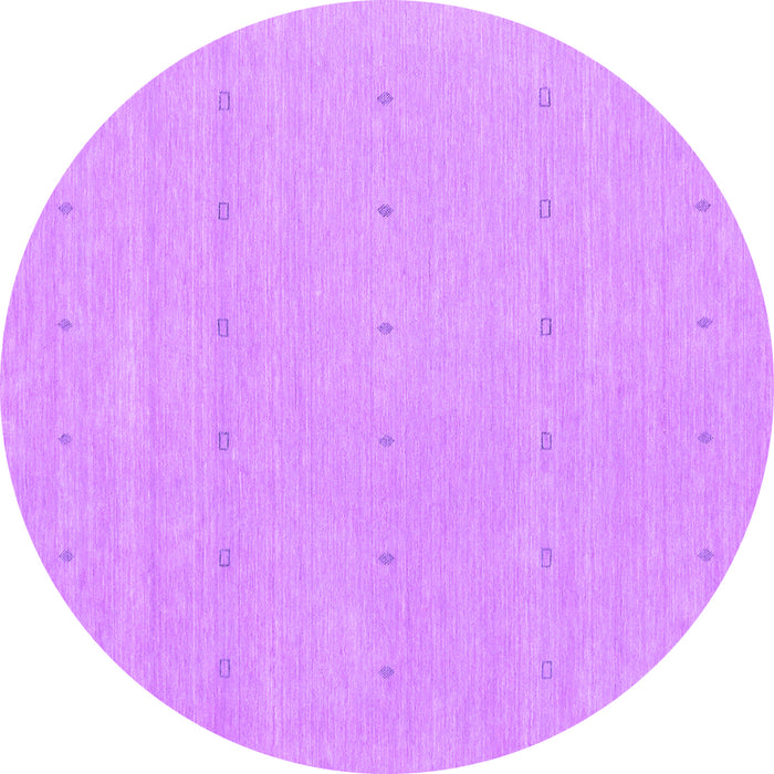Round Abstract Purple Contemporary Rug, con2036pur