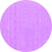 Round Abstract Purple Contemporary Rug, con2036pur