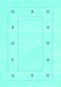 Solid Turquoise Modern Rug, con2037turq