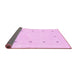 Sideview of Solid Pink Modern Rug, con2037pnk