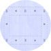 Round Solid Blue Modern Rug, con2037blu