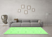 Machine Washable Solid Green Modern Area Rugs in a Living Room,, wshcon2037grn