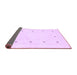 Sideview of Solid Purple Modern Rug, con2037pur