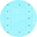 Round Solid Light Blue Modern Rug, con2037lblu