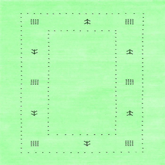 Square Machine Washable Solid Emerald Green Modern Area Rugs, wshcon2037emgrn