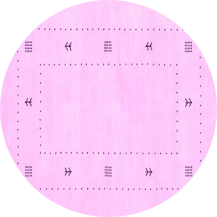 Round Solid Pink Modern Rug, con2037pnk