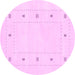 Round Solid Pink Modern Rug, con2037pnk