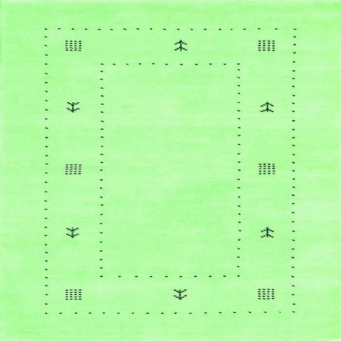 Serging Thickness of Solid Green Modern Rug, con2038grn