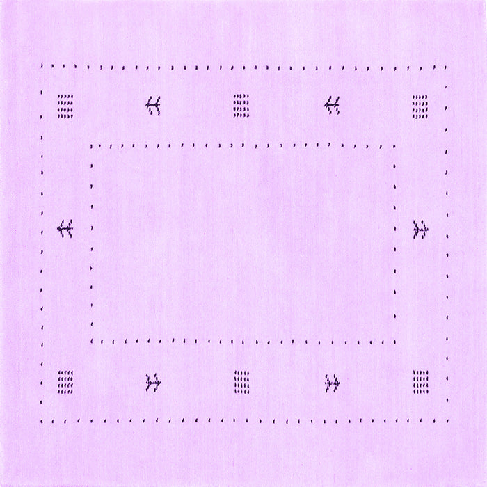 Square Machine Washable Solid Purple Modern Area Rugs, wshcon2038pur